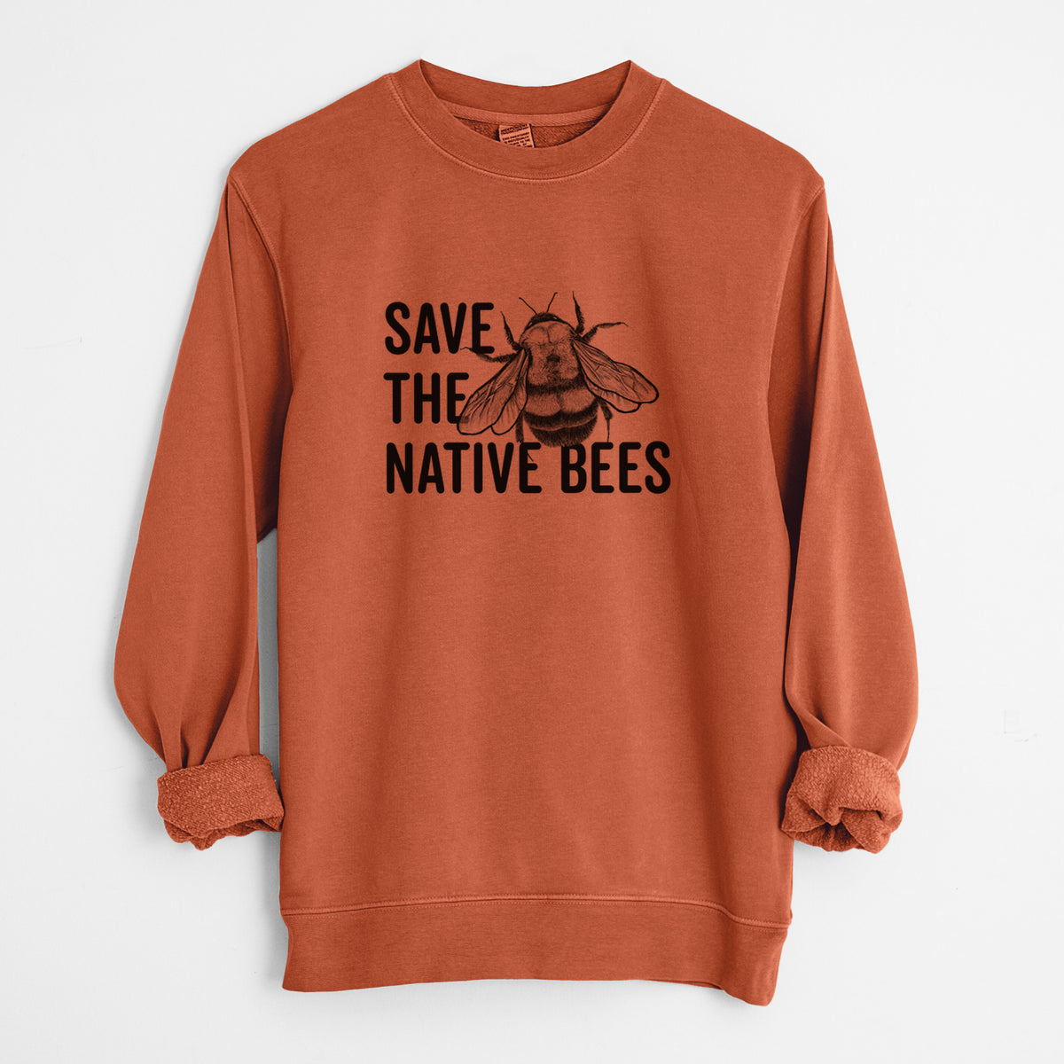 Save the Native Bees - Unisex Pigment Dyed Crew Sweatshirt