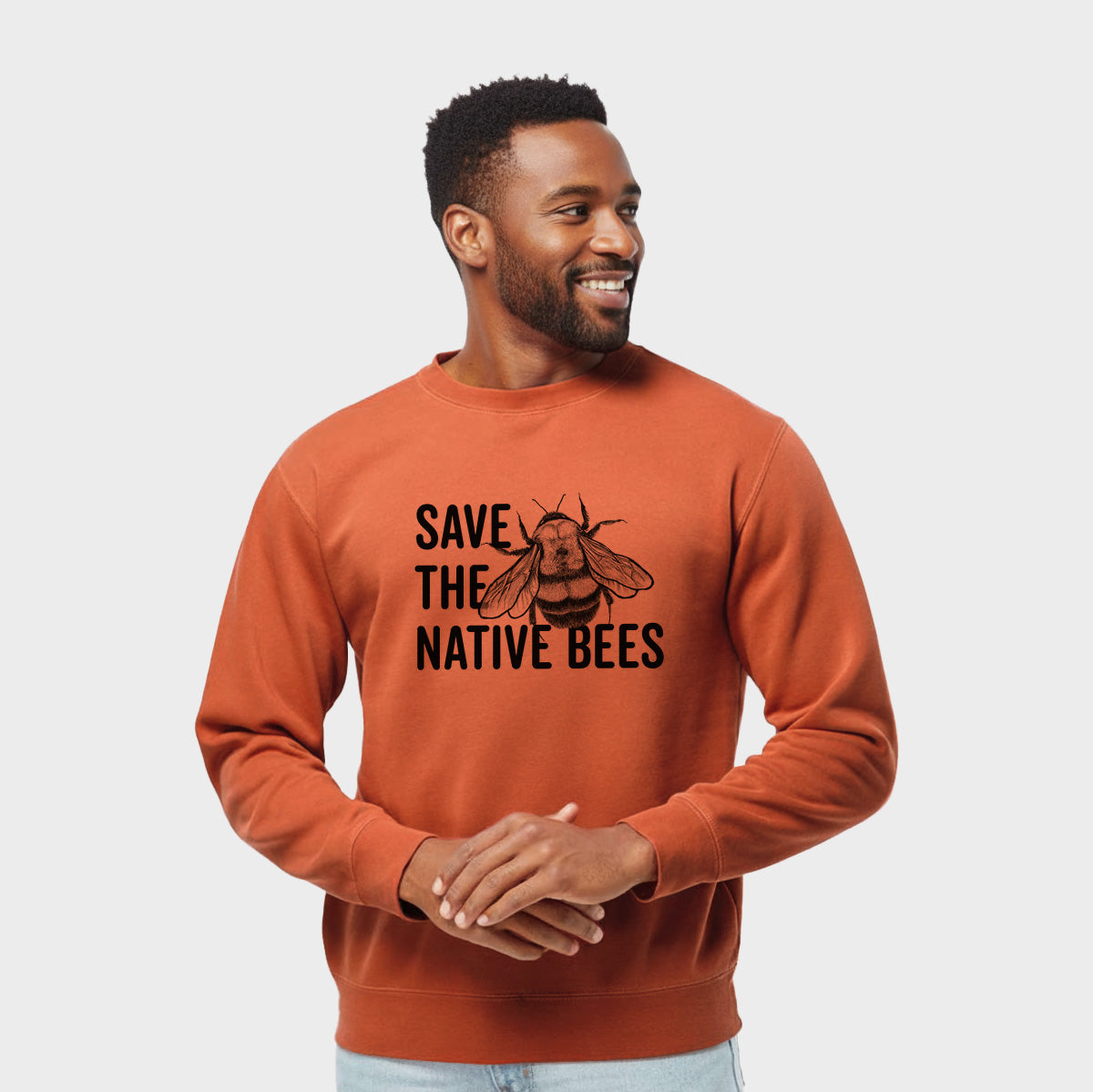 Save the Native Bees - Unisex Pigment Dyed Crew Sweatshirt