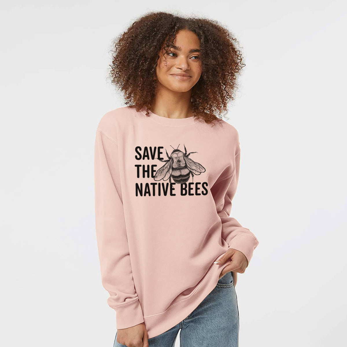 Save the Native Bees - Unisex Pigment Dyed Crew Sweatshirt