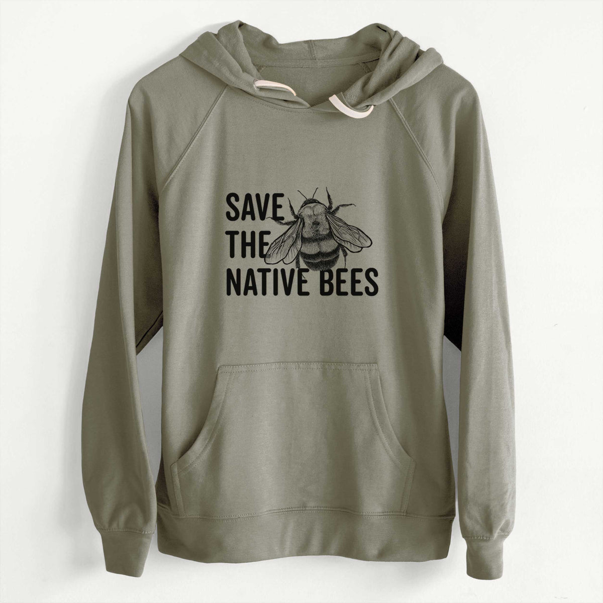 CLEARANCE - Save the Native Bees  - Unisex Slim Fit Loopback Terry Hoodie