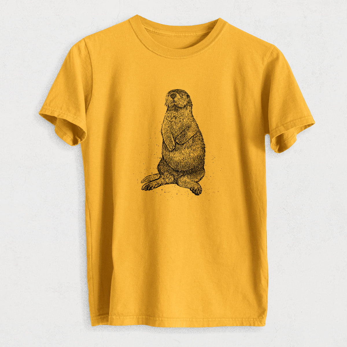 Enhydra lutris - California Sea Otter - Heavyweight Men&#39;s 100% Organic Cotton Tee