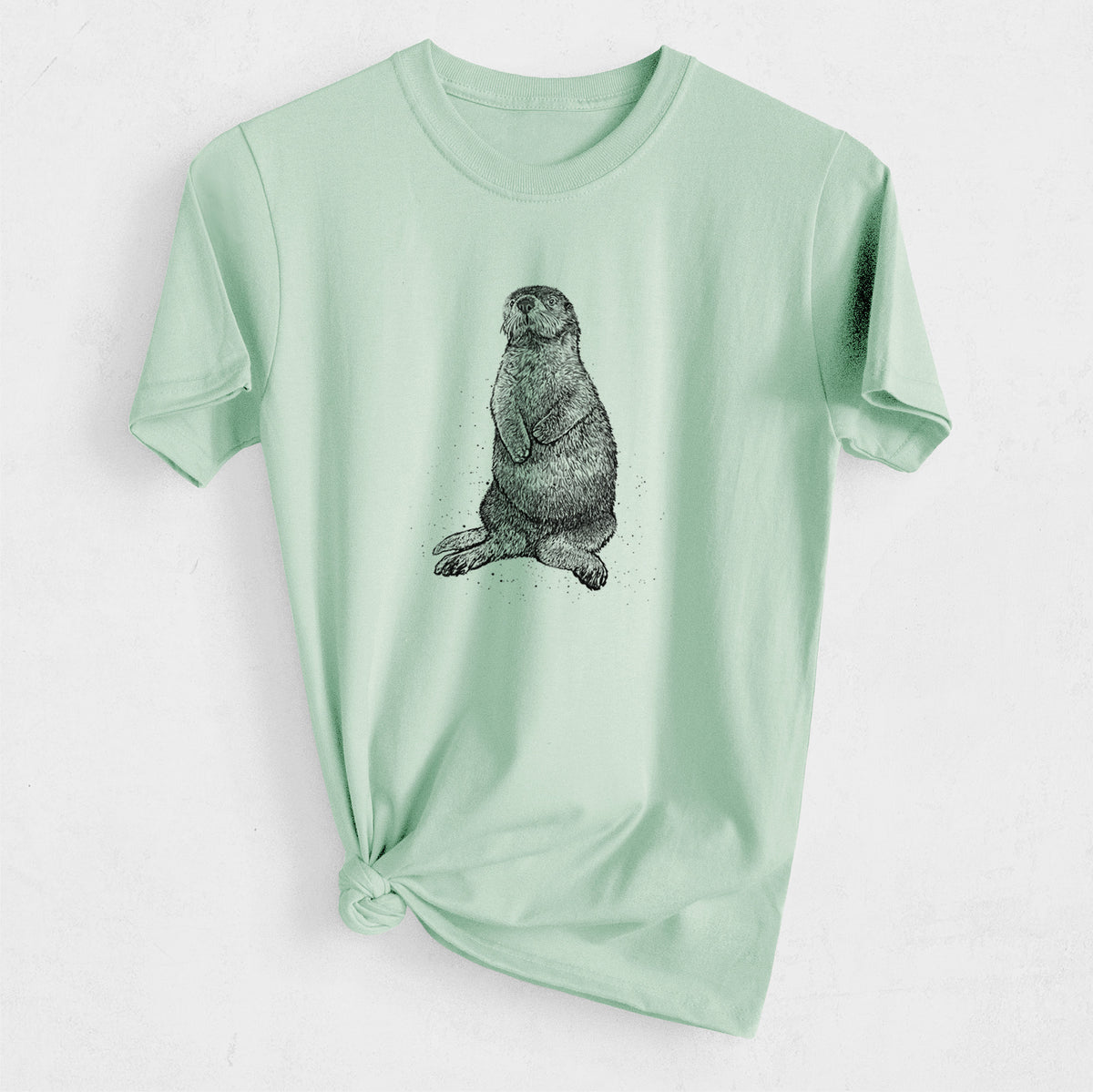 Enhydra lutris - California Sea Otter - Heavyweight Men&#39;s 100% Organic Cotton Tee