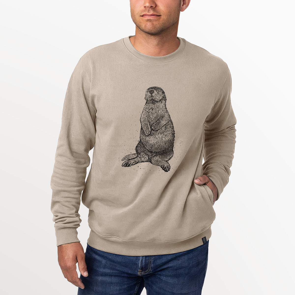 Enhydra lutris - California Sea Otter  - Unisex Reclaimed Crewneck Sweatshirt