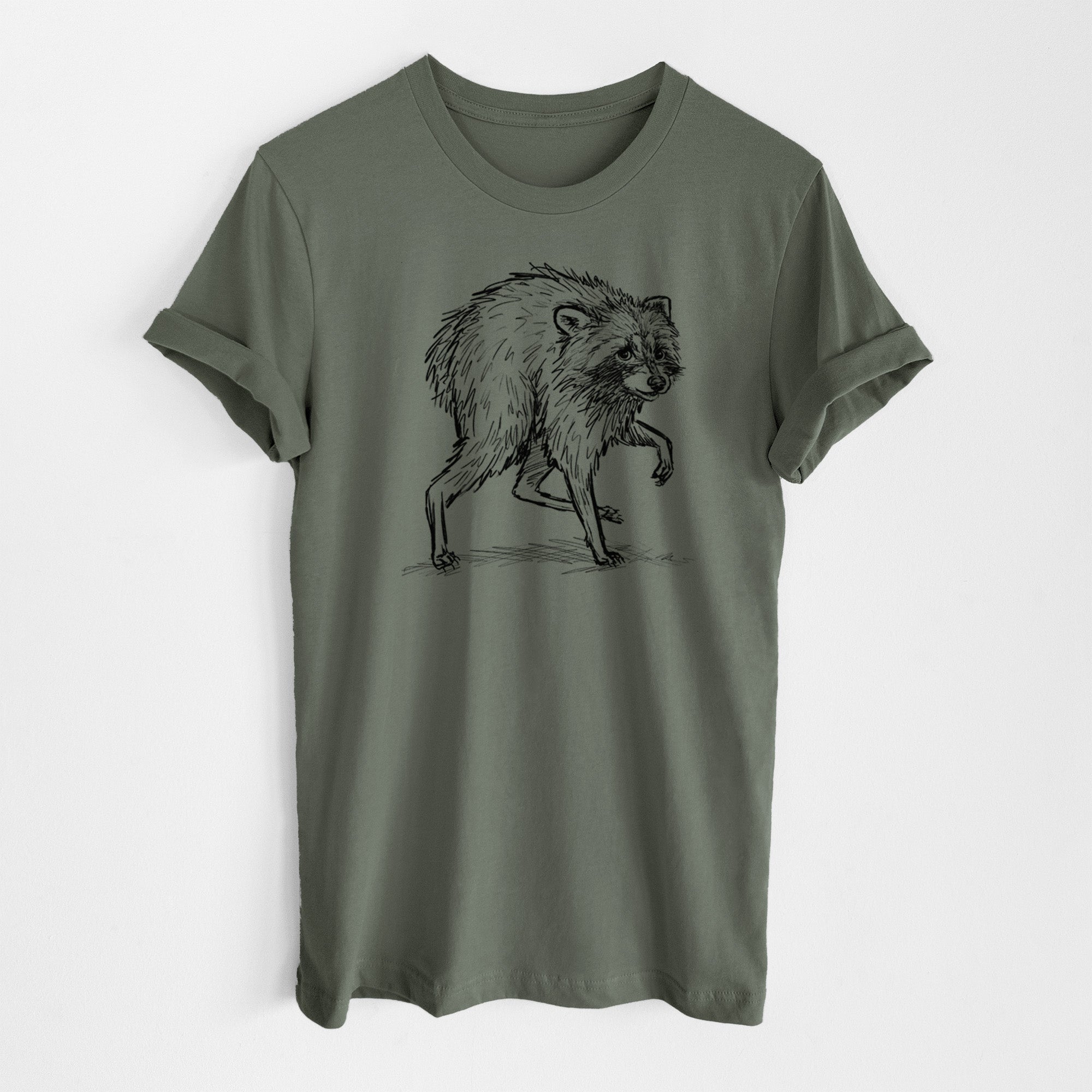 Short-Spine Seattle Raccoon - Lightweight 100% Cotton Unisex Crewneck