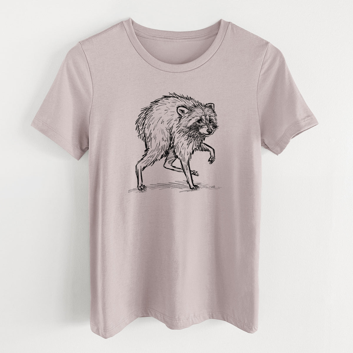 Short-Spine Seattle Raccoon - Women's Lightweight Relaxed Fit 100% Cotton Crewneck