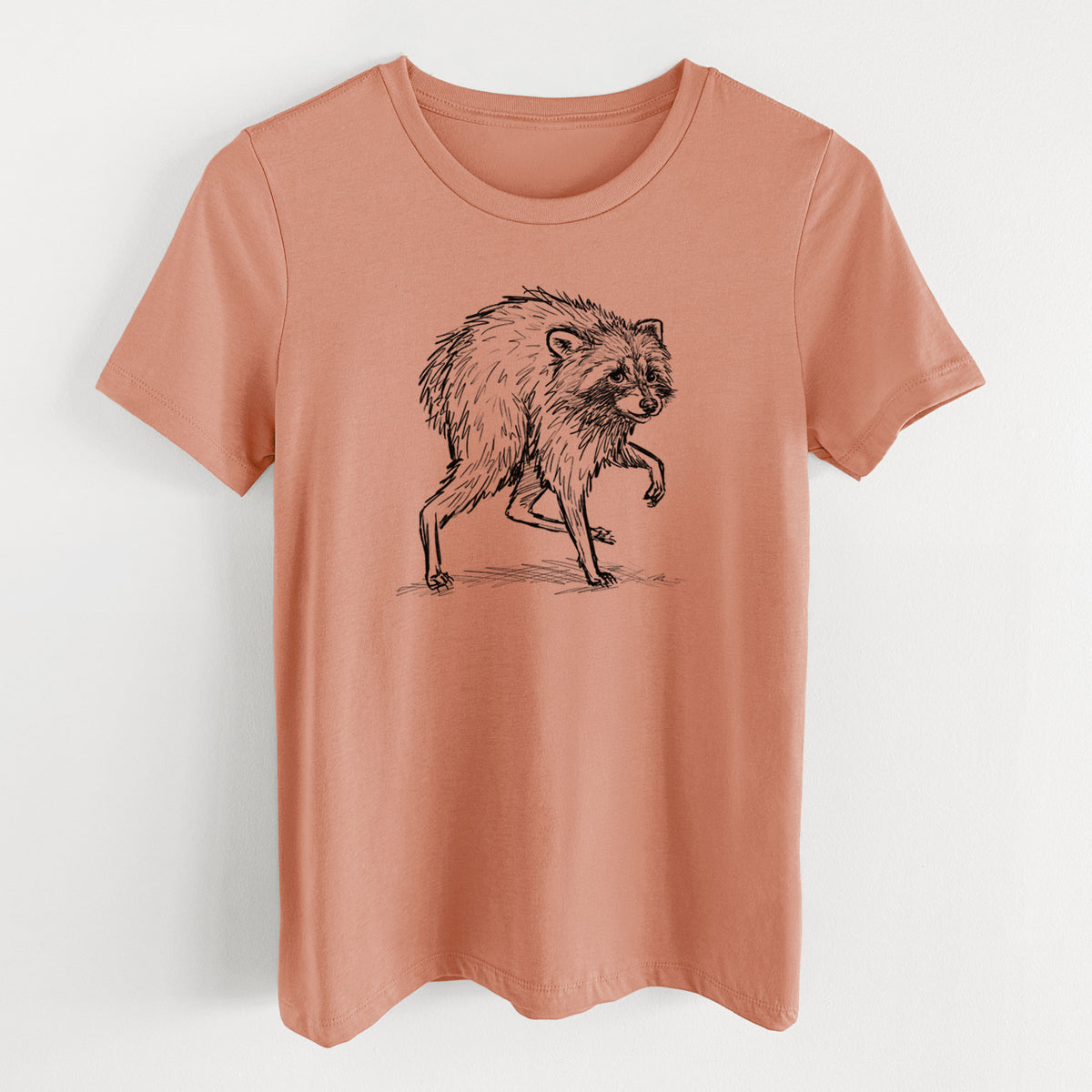 Short-Spine Seattle Raccoon - Women's Lightweight Relaxed Fit 100% Cotton Crewneck