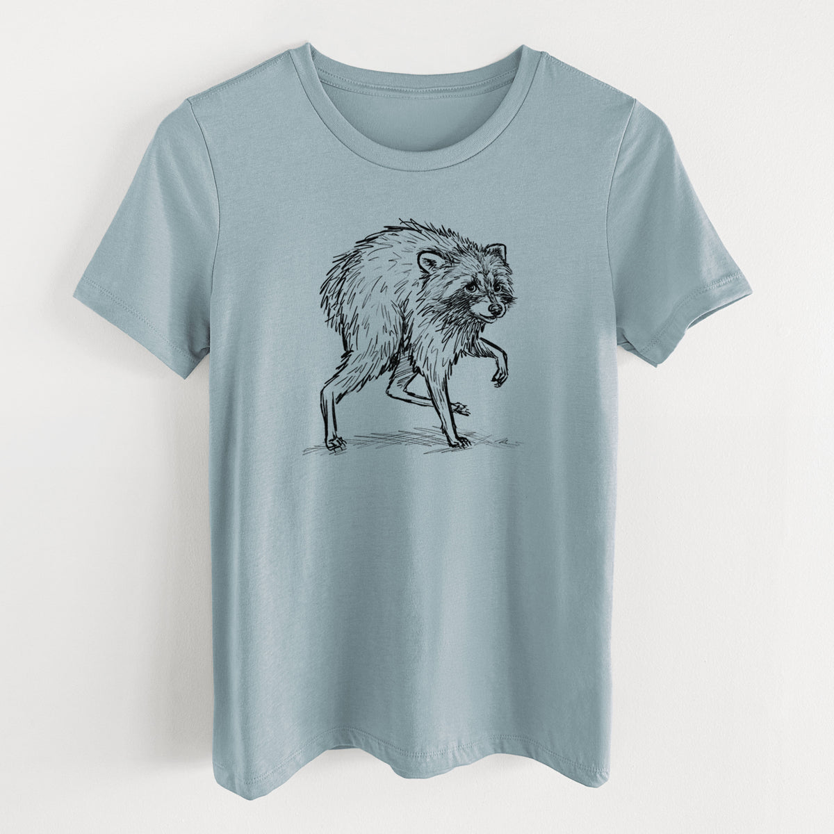 Short-Spine Seattle Raccoon - Women's Lightweight Relaxed Fit 100% Cotton Crewneck