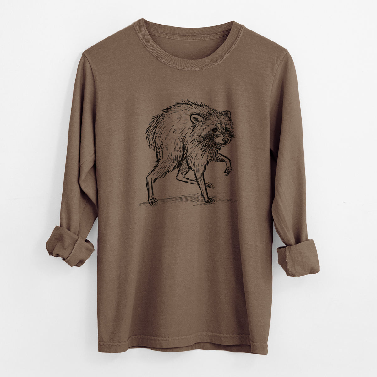 Short-Spine Seattle Raccoon - Unisex Comfort Colors 100% Cotton Long Sleeve