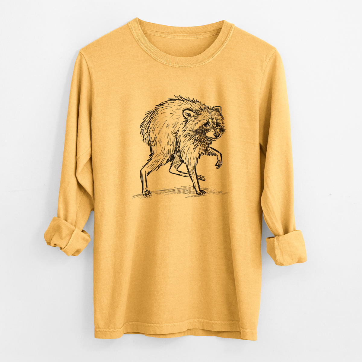 Short-Spine Seattle Raccoon - Unisex Comfort Colors 100% Cotton Long Sleeve