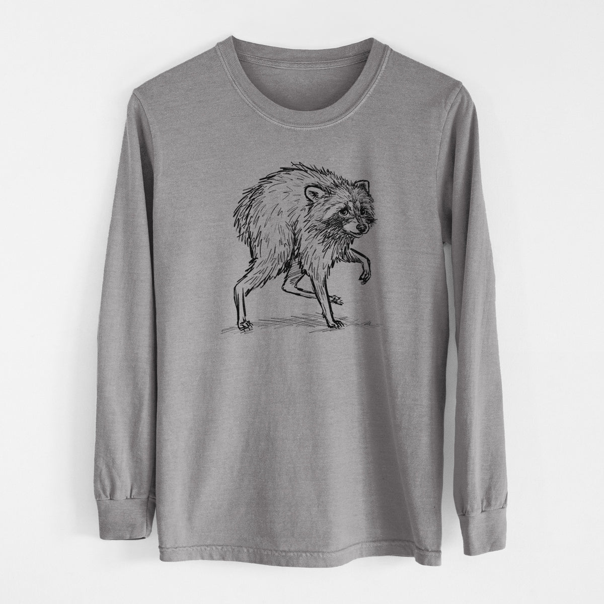 Short-Spine Seattle Raccoon - Unisex Comfort Colors 100% Cotton Long Sleeve