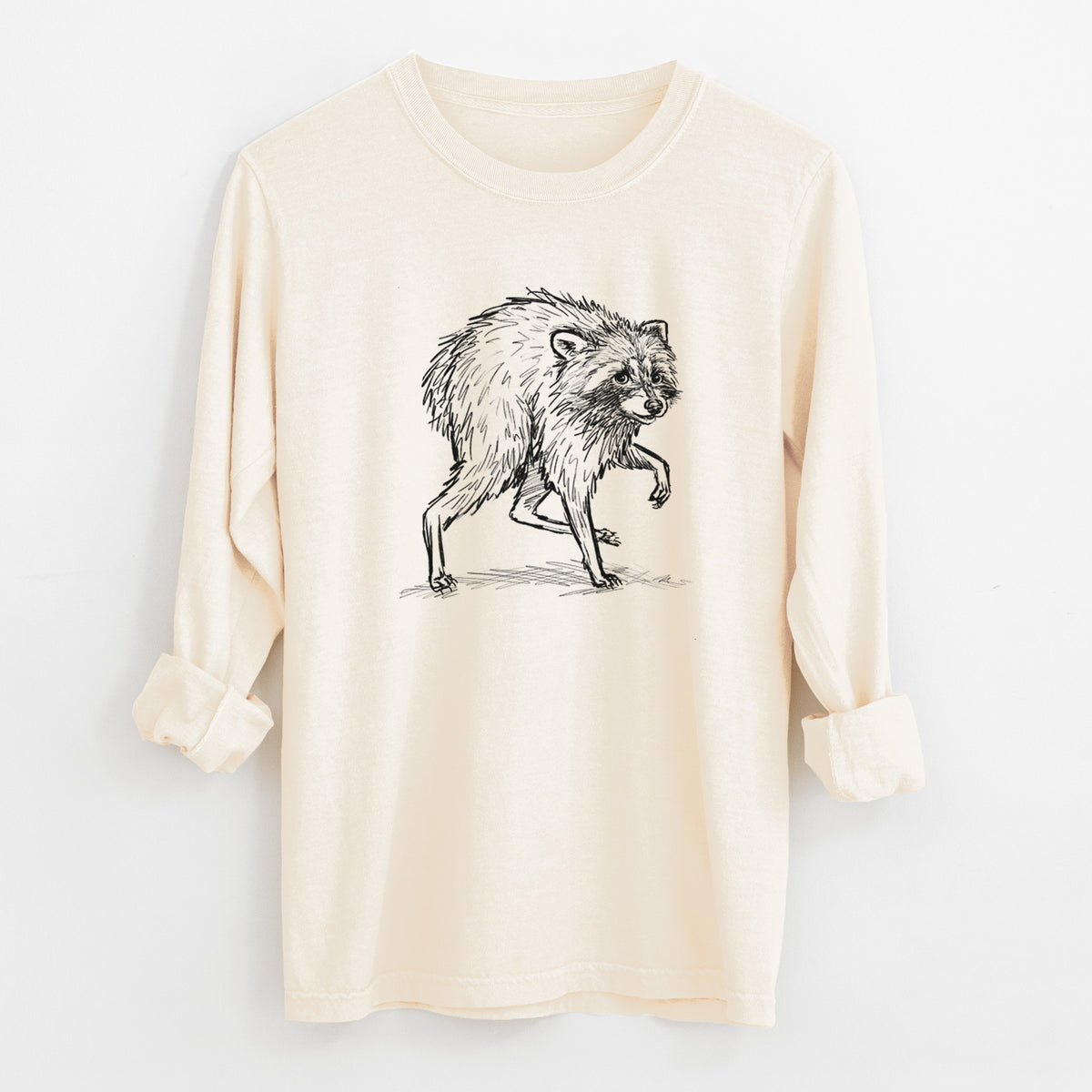 Short-Spine Seattle Raccoon - Unisex Comfort Colors 100% Cotton Long Sleeve