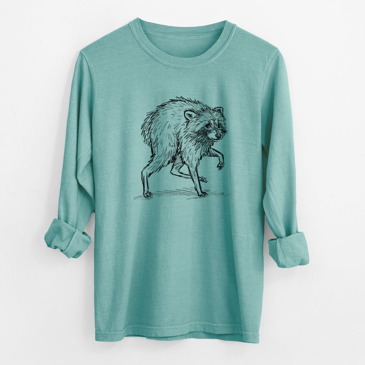 Short-Spine Seattle Raccoon - Unisex Comfort Colors 100% Cotton Long Sleeve
