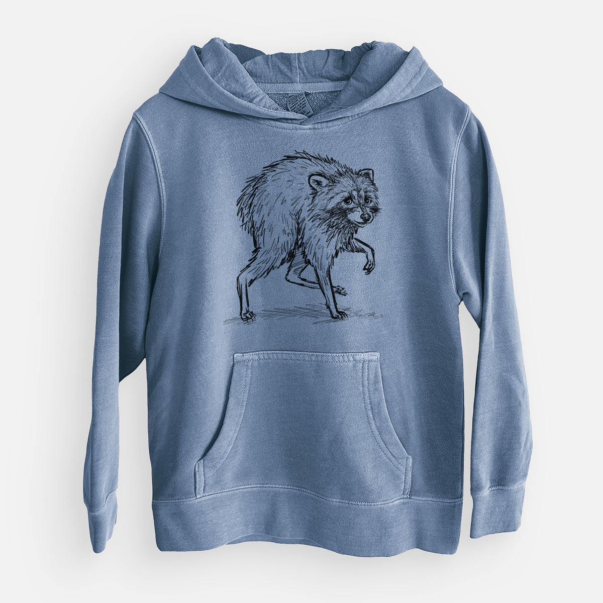Short-Spine Seattle Raccoon - Youth Pigment Dyed Hoodie