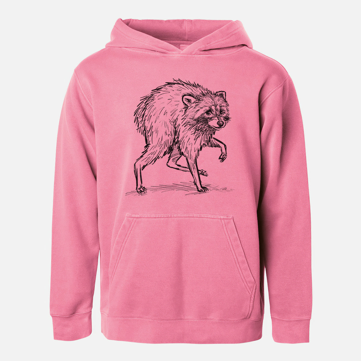 Short-Spine Seattle Raccoon - Youth Pigment Dyed Hoodie