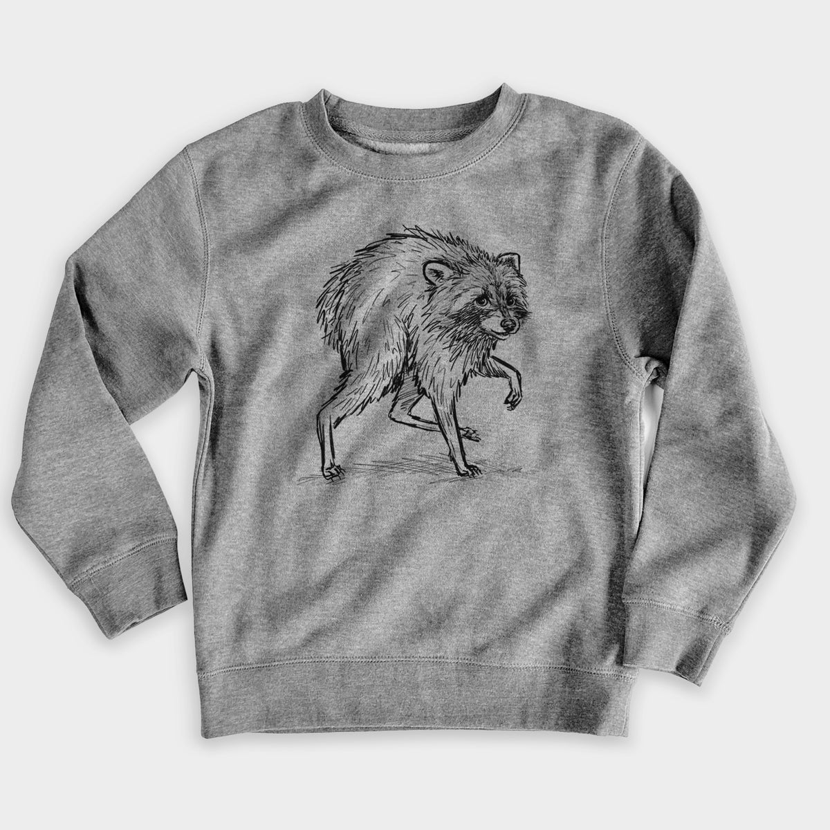 Short-Spine Seattle Raccoon - Youth Lightweight Crewneck Sweatshirt