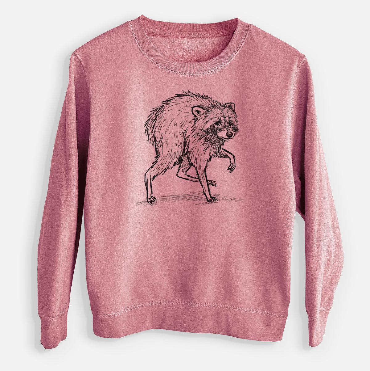 Short-Spine Seattle Raccoon - Youth Lightweight Crewneck Sweatshirt