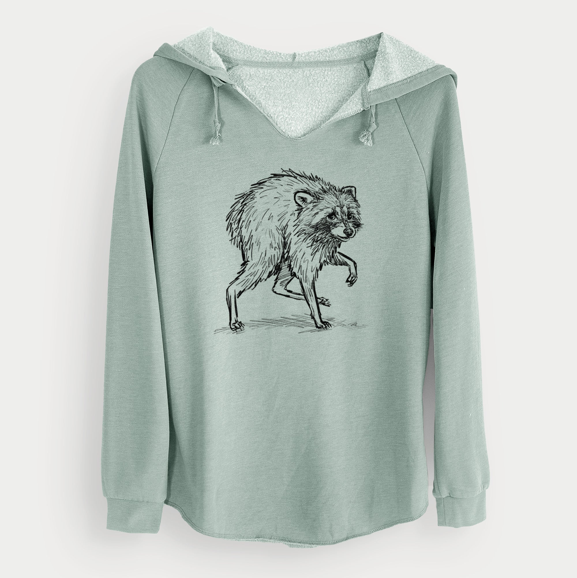 Short-Spine Seattle Raccoon - Cali Wave Hooded Sweatshirt