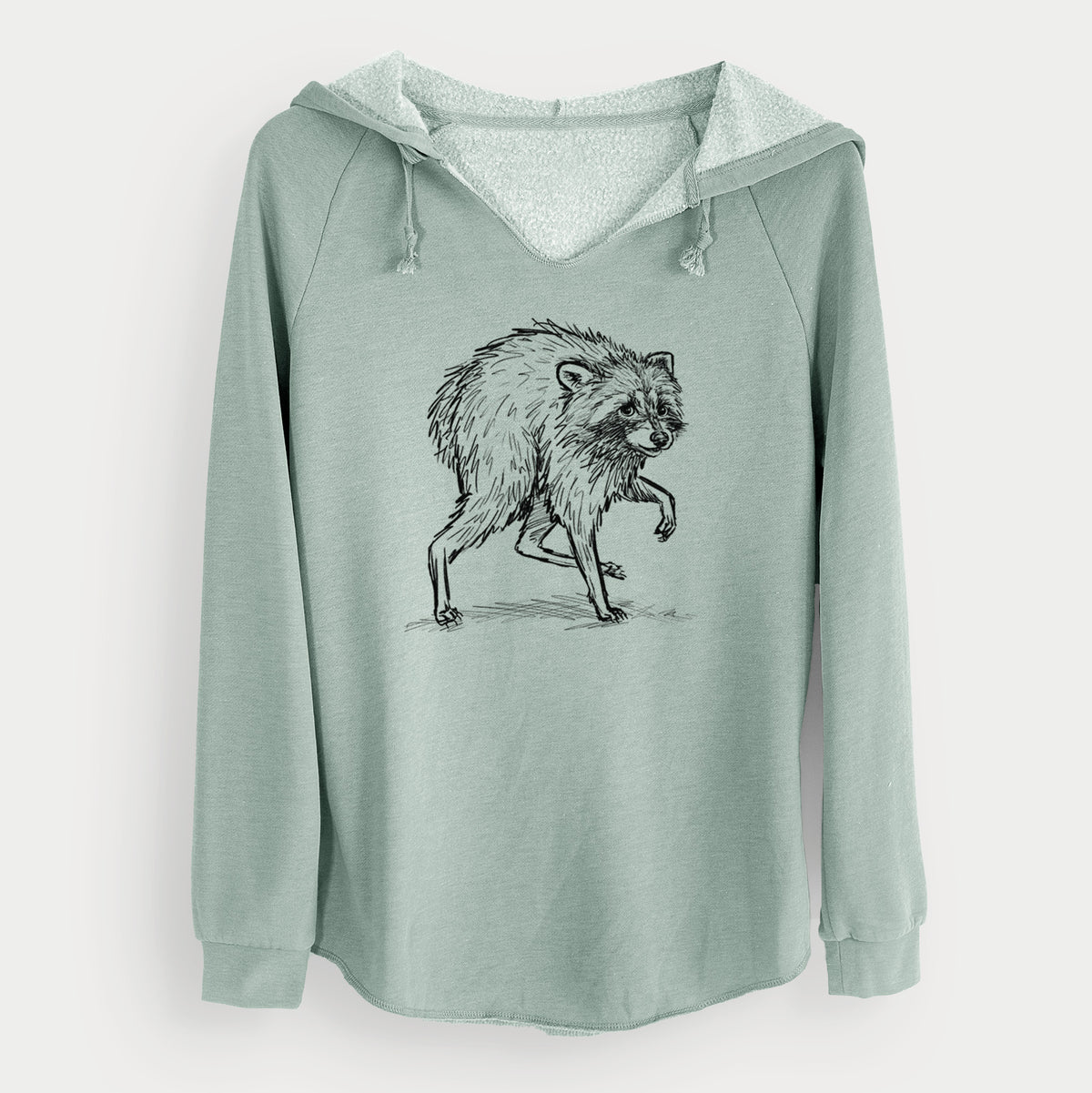Short-Spine Seattle Raccoon - Cali Wave Hooded Sweatshirt