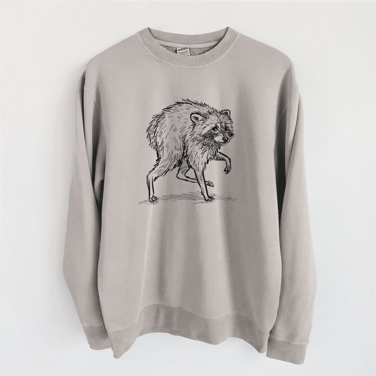 Short-Spine Seattle Raccoon - Unisex Pigment Dyed Crew Sweatshirt