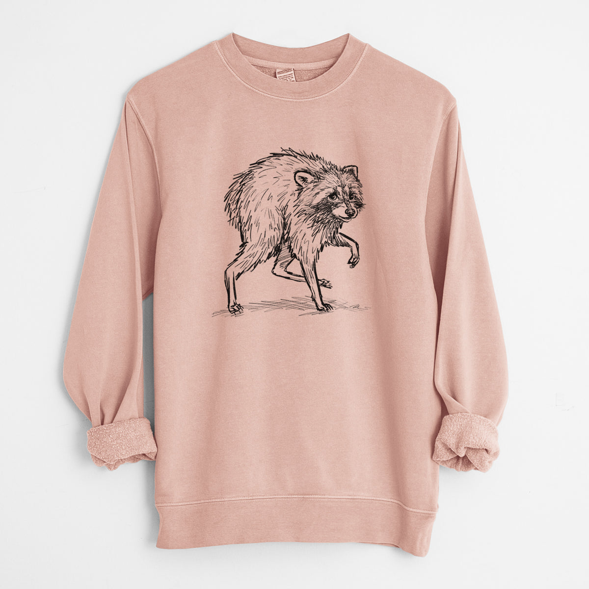 Short-Spine Seattle Raccoon - Unisex Pigment Dyed Crew Sweatshirt