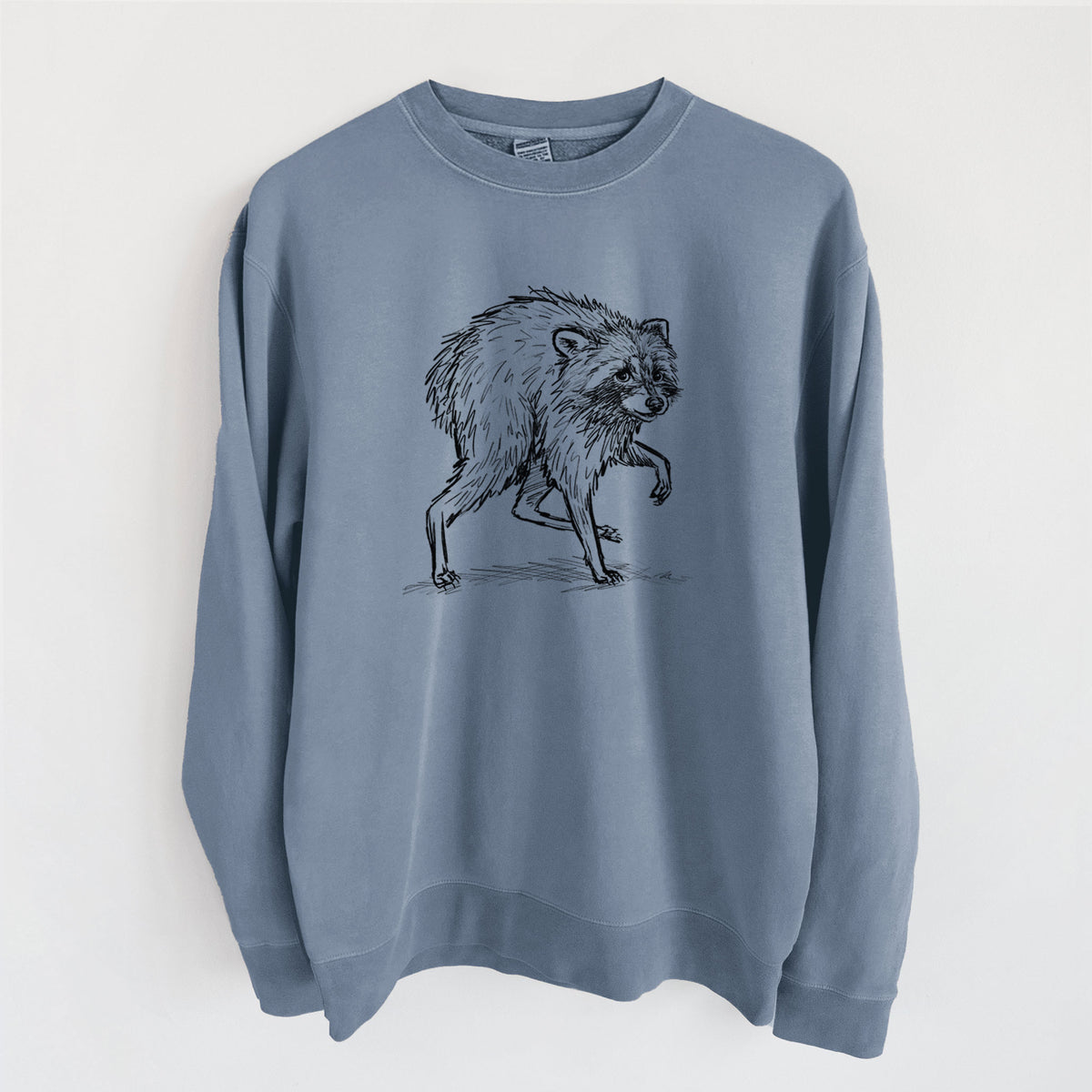Short-Spine Seattle Raccoon - Unisex Pigment Dyed Crew Sweatshirt