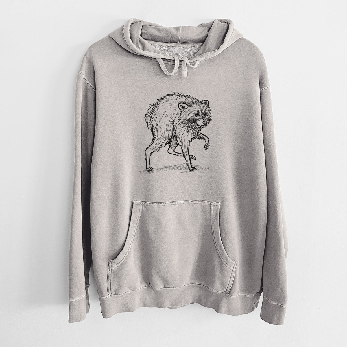 Short-Spine Seattle Raccoon - Unisex Pigment Dyed Hoodie
