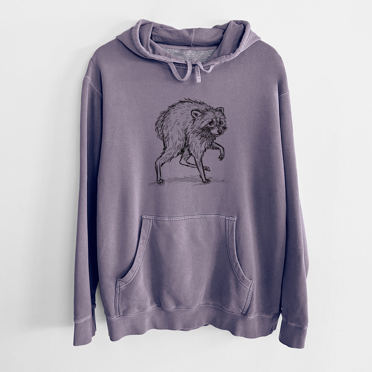 Short-Spine Seattle Raccoon - Unisex Pigment Dyed Hoodie