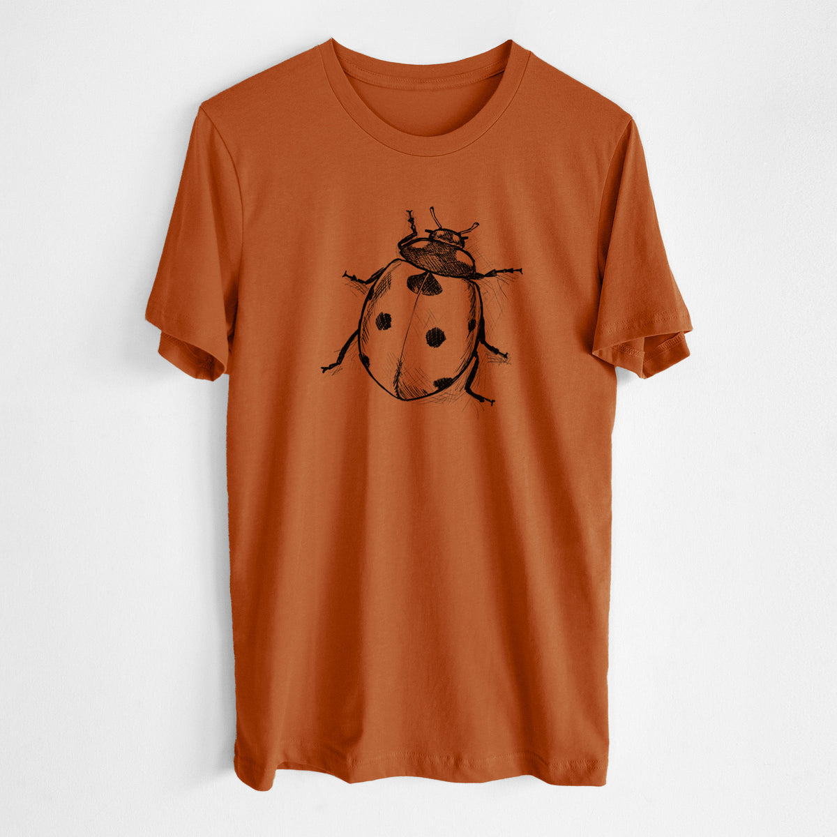 Coccinella septempunctata - Seven-spot Ladybird Ladybug - Lightweight 100% Cotton Unisex Crewneck