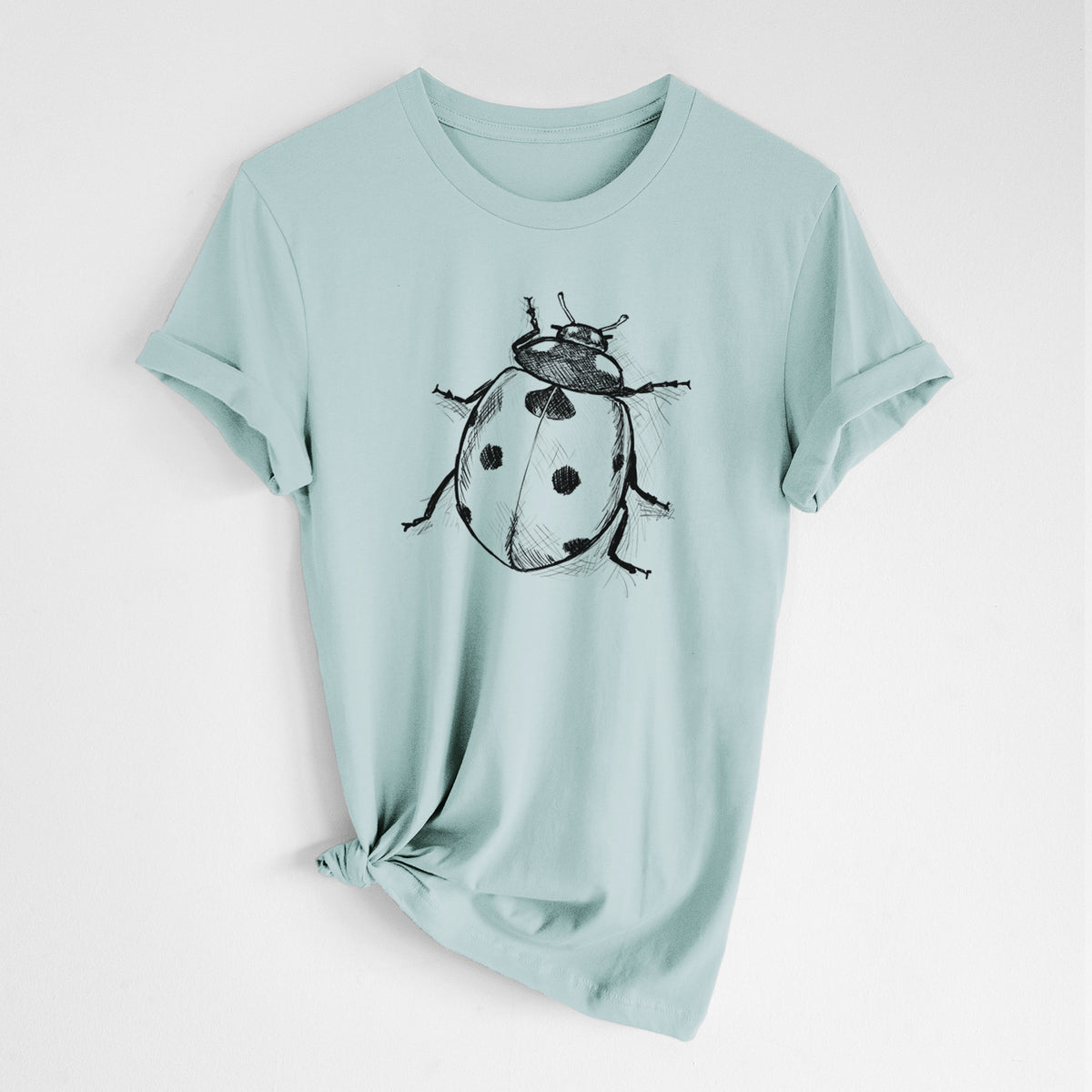Coccinella septempunctata - Seven-spot Ladybird Ladybug - Lightweight 100% Cotton Unisex Crewneck