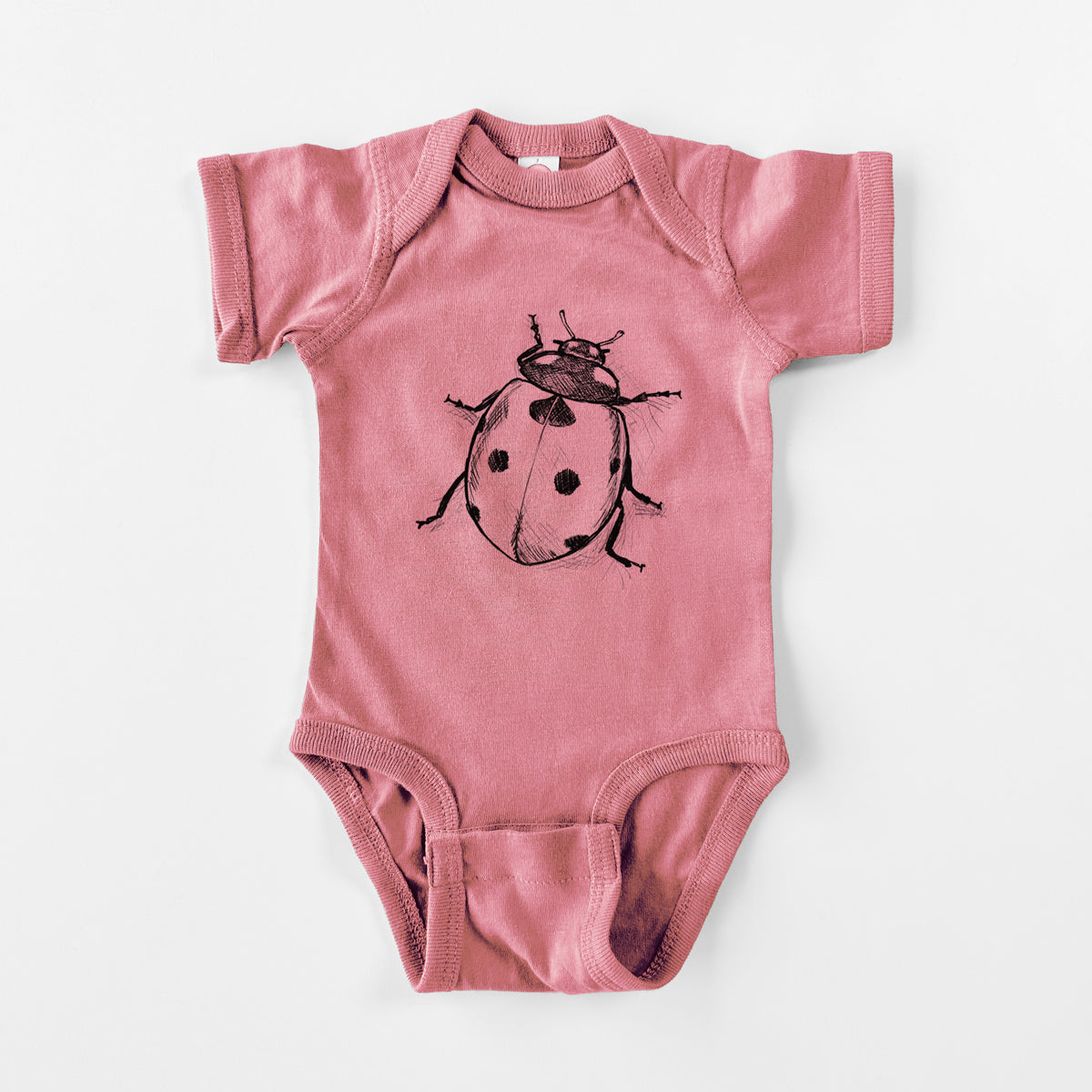Coccinella septempunctata - Seven-spot Ladybird Ladybug - Baby Fine Jersey Bodysuit