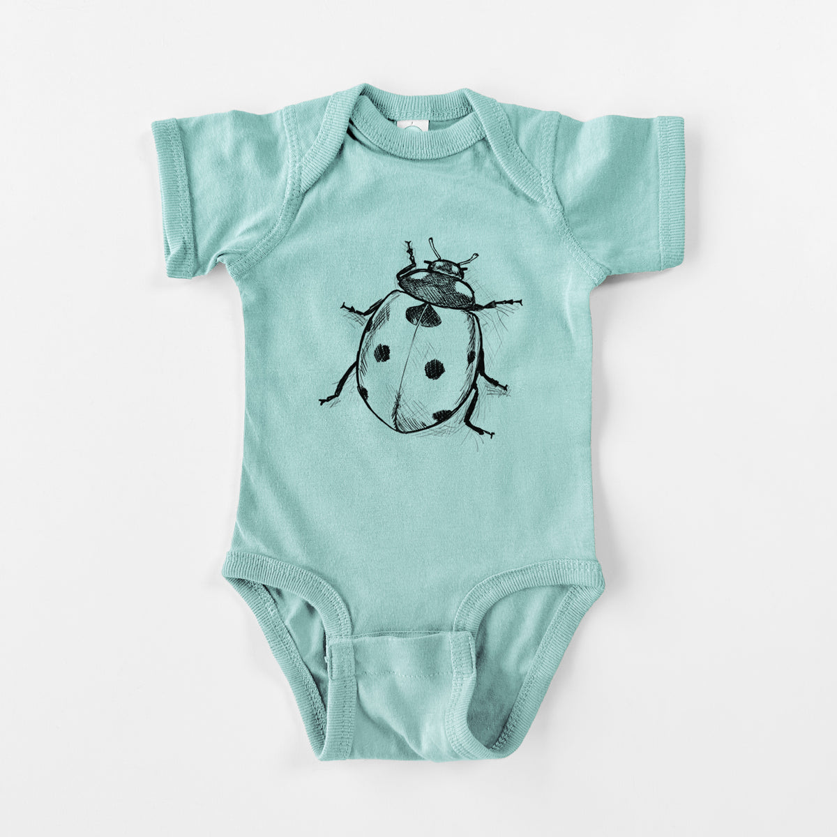 Coccinella septempunctata - Seven-spot Ladybird Ladybug - Baby Fine Jersey Bodysuit