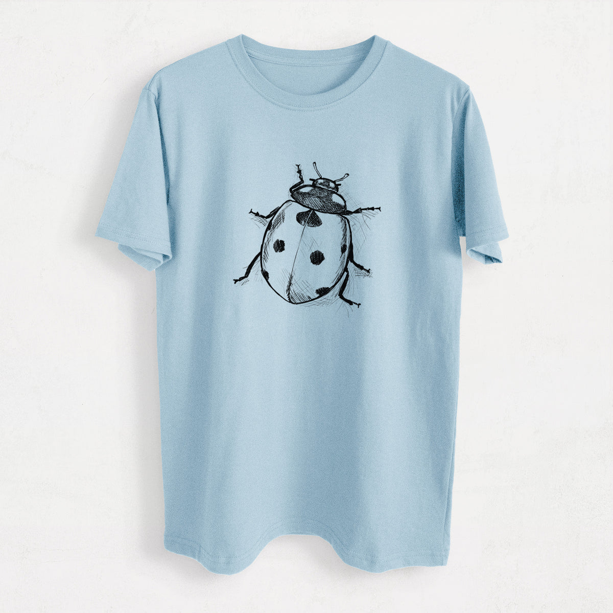 Coccinella septempunctata - Seven-spot Ladybird Ladybug - Heavyweight Men&#39;s 100% Organic Cotton Tee