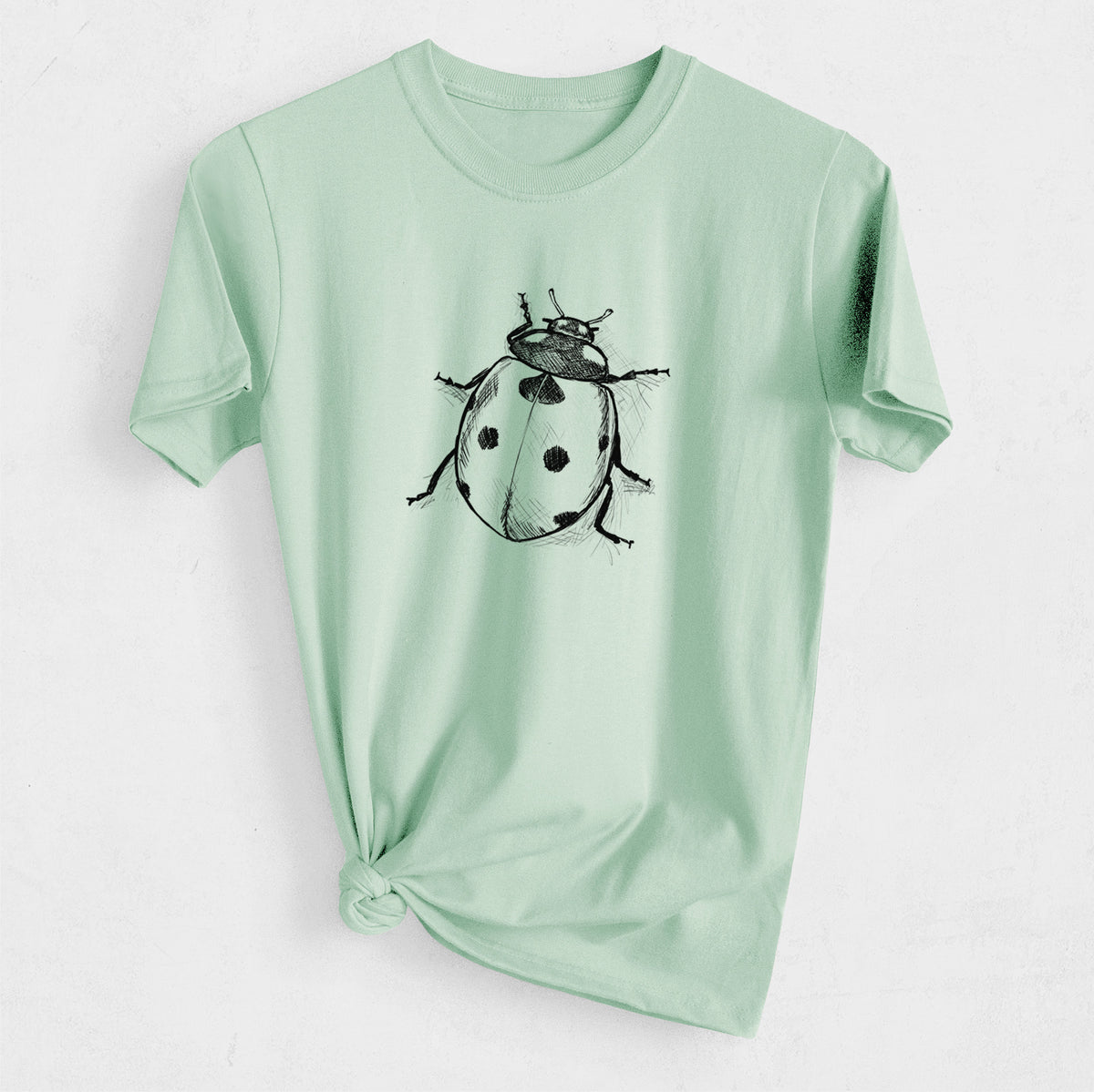 Coccinella septempunctata - Seven-spot Ladybird Ladybug - Heavyweight Men&#39;s 100% Organic Cotton Tee