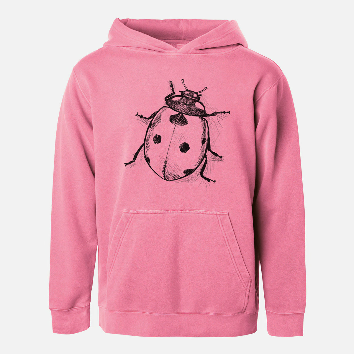 Coccinella septempunctata - Seven-spot Ladybird Ladybug - Youth Pigment Dyed Hoodie