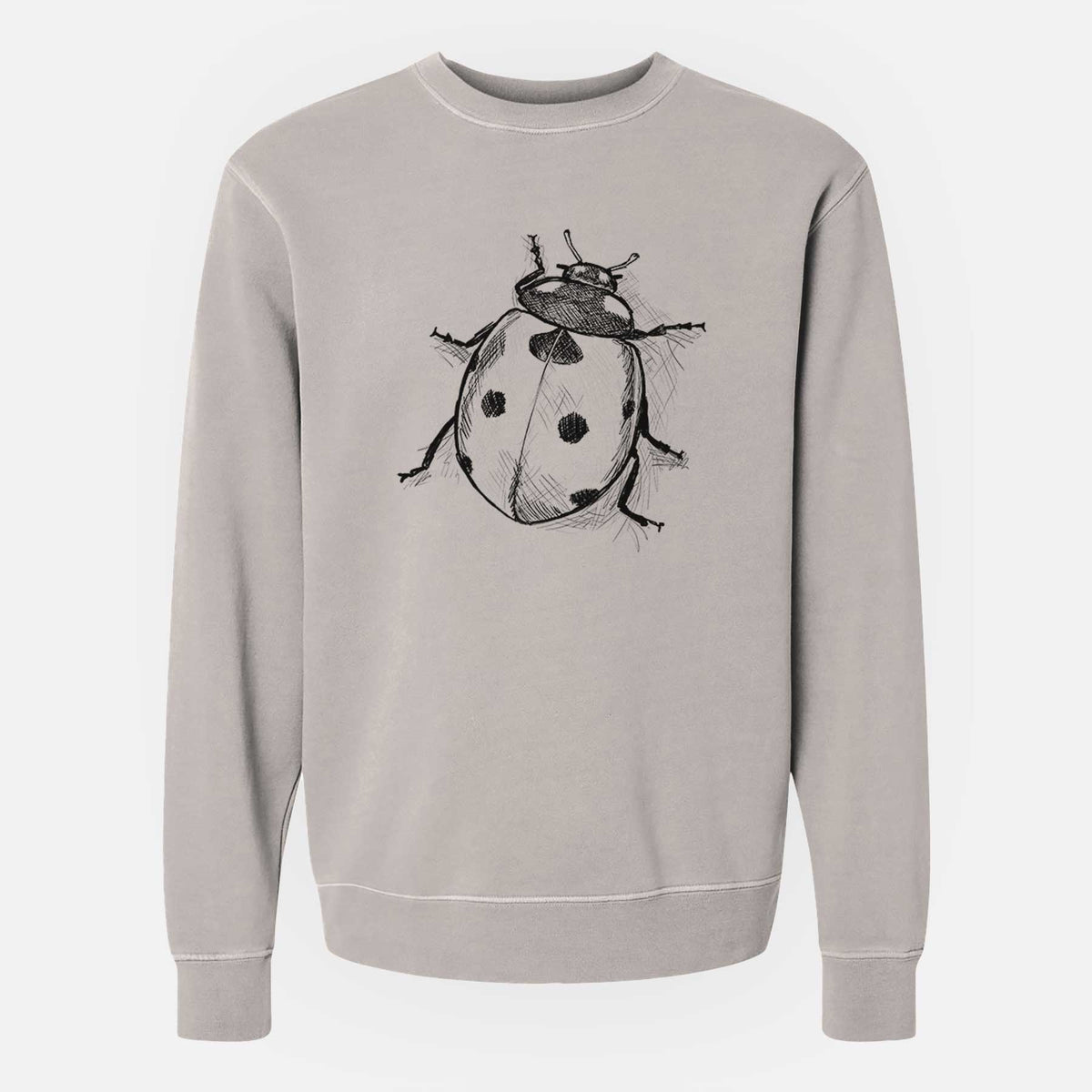 Coccinella septempunctata - Seven-spot Ladybird Ladybug - Unisex Pigment Dyed Crew Sweatshirt