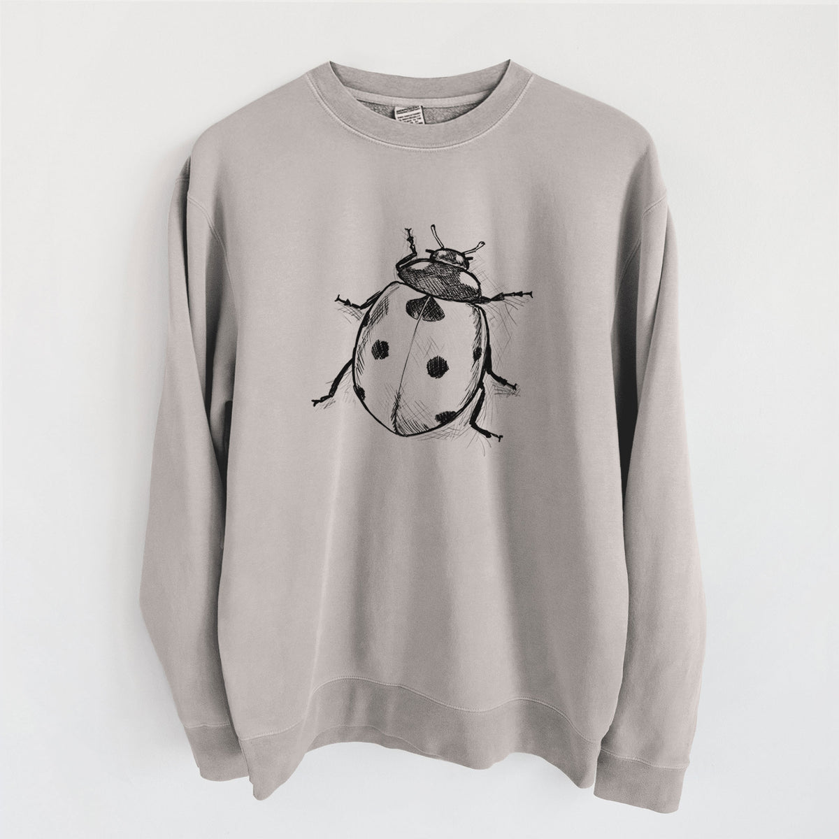 Coccinella septempunctata - Seven-spot Ladybird Ladybug - Unisex Pigment Dyed Crew Sweatshirt