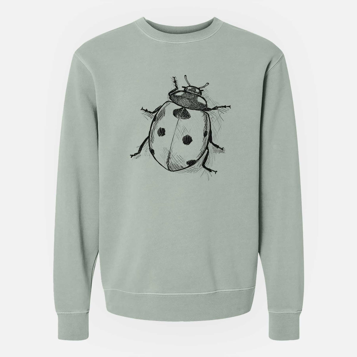 Coccinella septempunctata - Seven-spot Ladybird Ladybug - Unisex Pigment Dyed Crew Sweatshirt