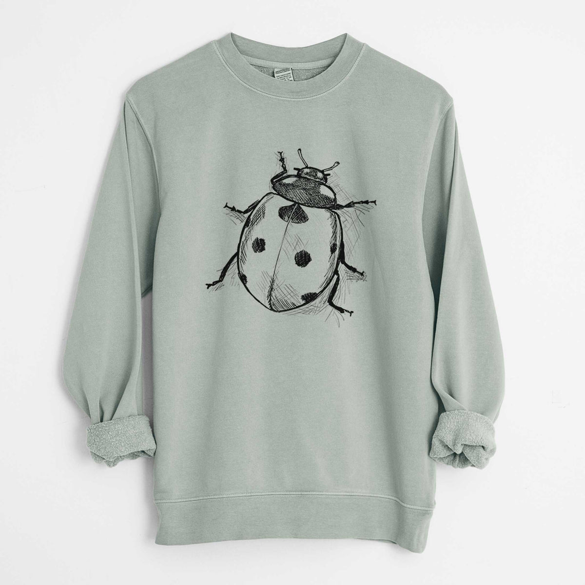 Coccinella septempunctata - Seven-spot Ladybird Ladybug - Unisex Pigment Dyed Crew Sweatshirt