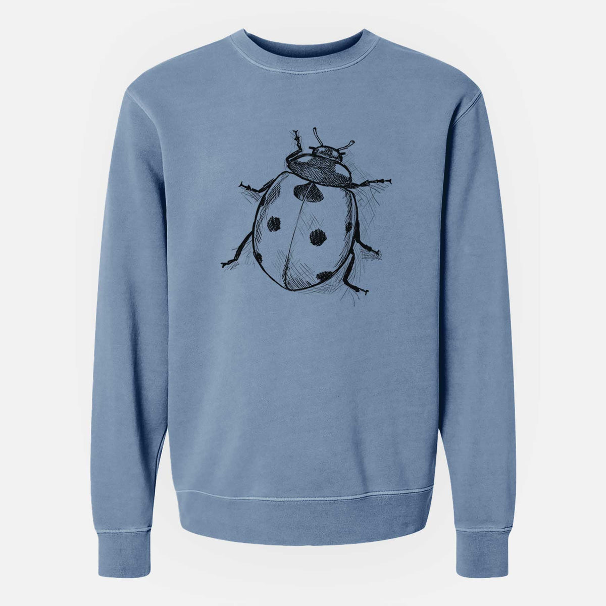 Coccinella septempunctata - Seven-spot Ladybird Ladybug - Unisex Pigment Dyed Crew Sweatshirt