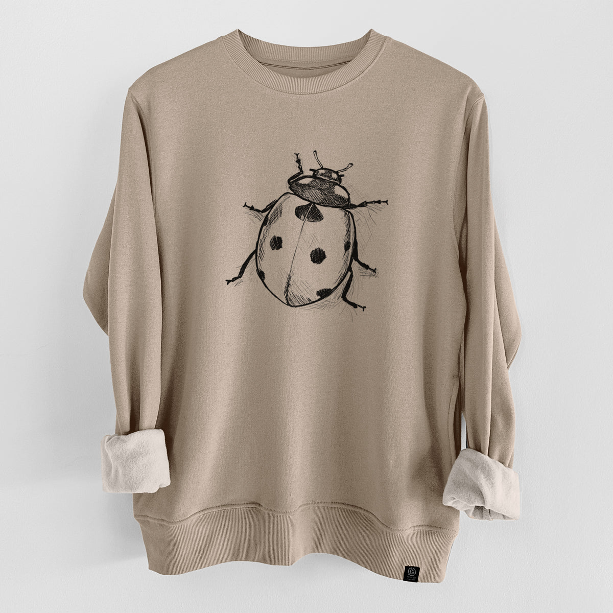 Coccinella septempunctata - Seven-spot Ladybird Ladybug  - Unisex Reclaimed Crewneck Sweatshirt