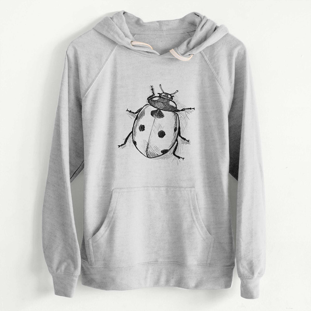 CLEARANCE - Coccinella septempunctata - Seven-spot Ladybird Ladybug  - Unisex Slim Fit Loopback Terry Hoodie