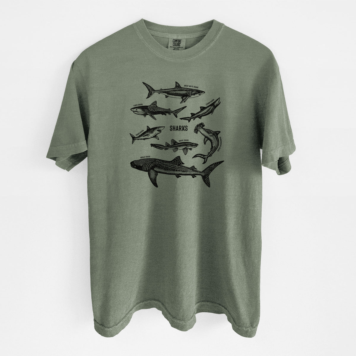 Shark Chart - Unisex Comfort Colors Garment-Dyed Heavyweight T-shirt