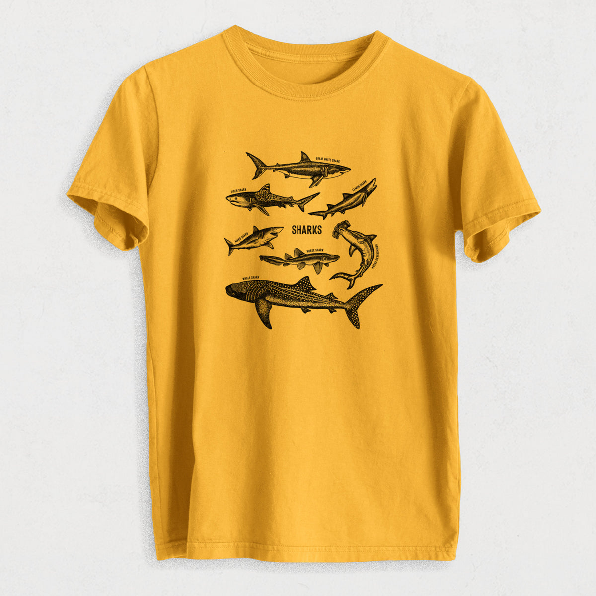 Shark Chart - Heavyweight Men&#39;s 100% Organic Cotton Tee