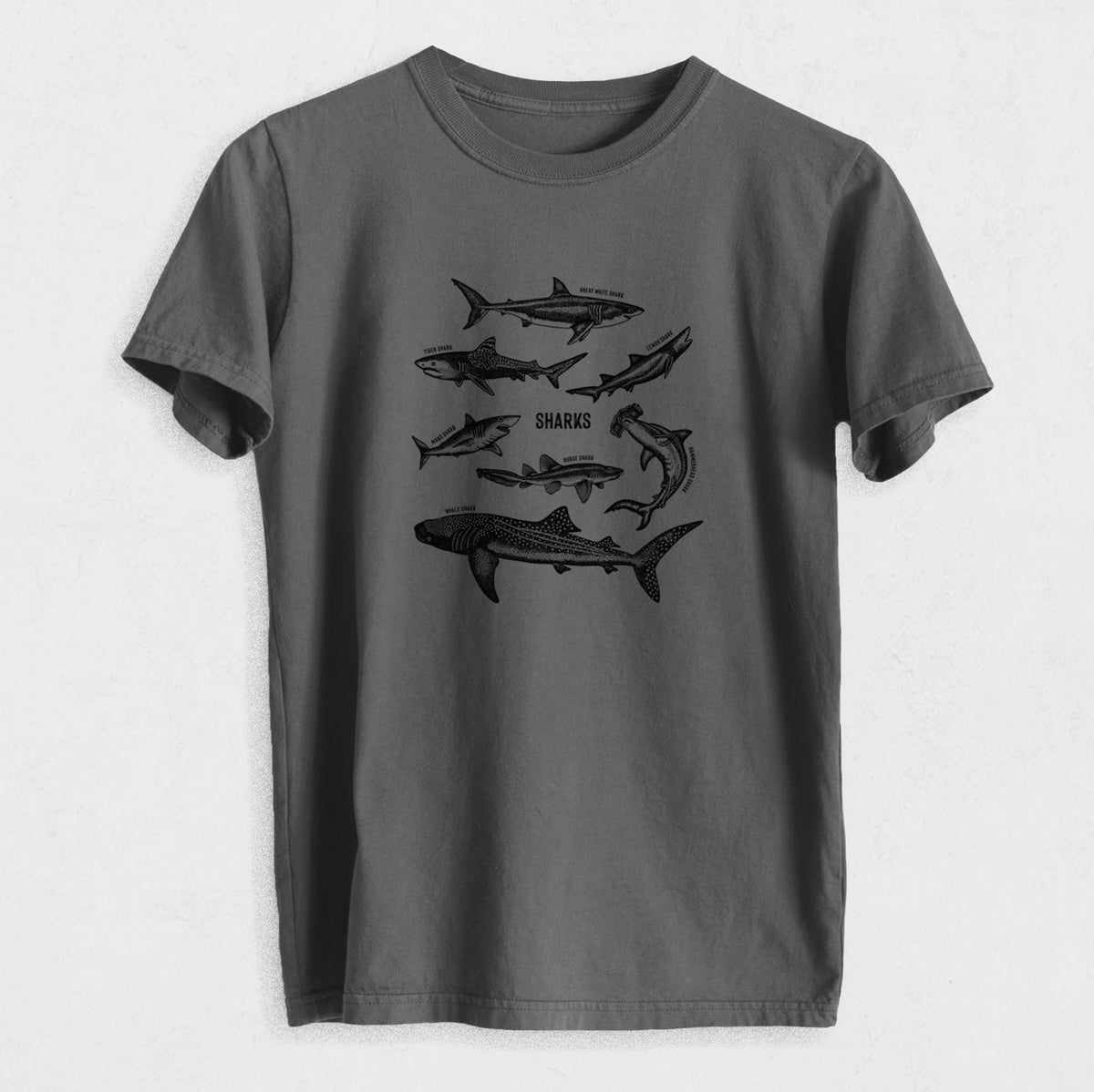 Shark Chart - Heavyweight Men&#39;s 100% Organic Cotton Tee