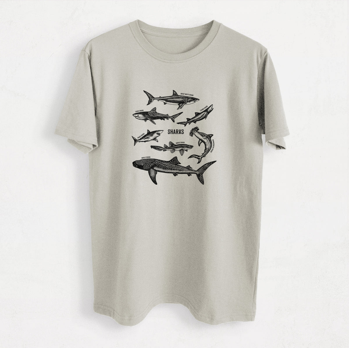 Shark Chart - Heavyweight Men&#39;s 100% Organic Cotton Tee