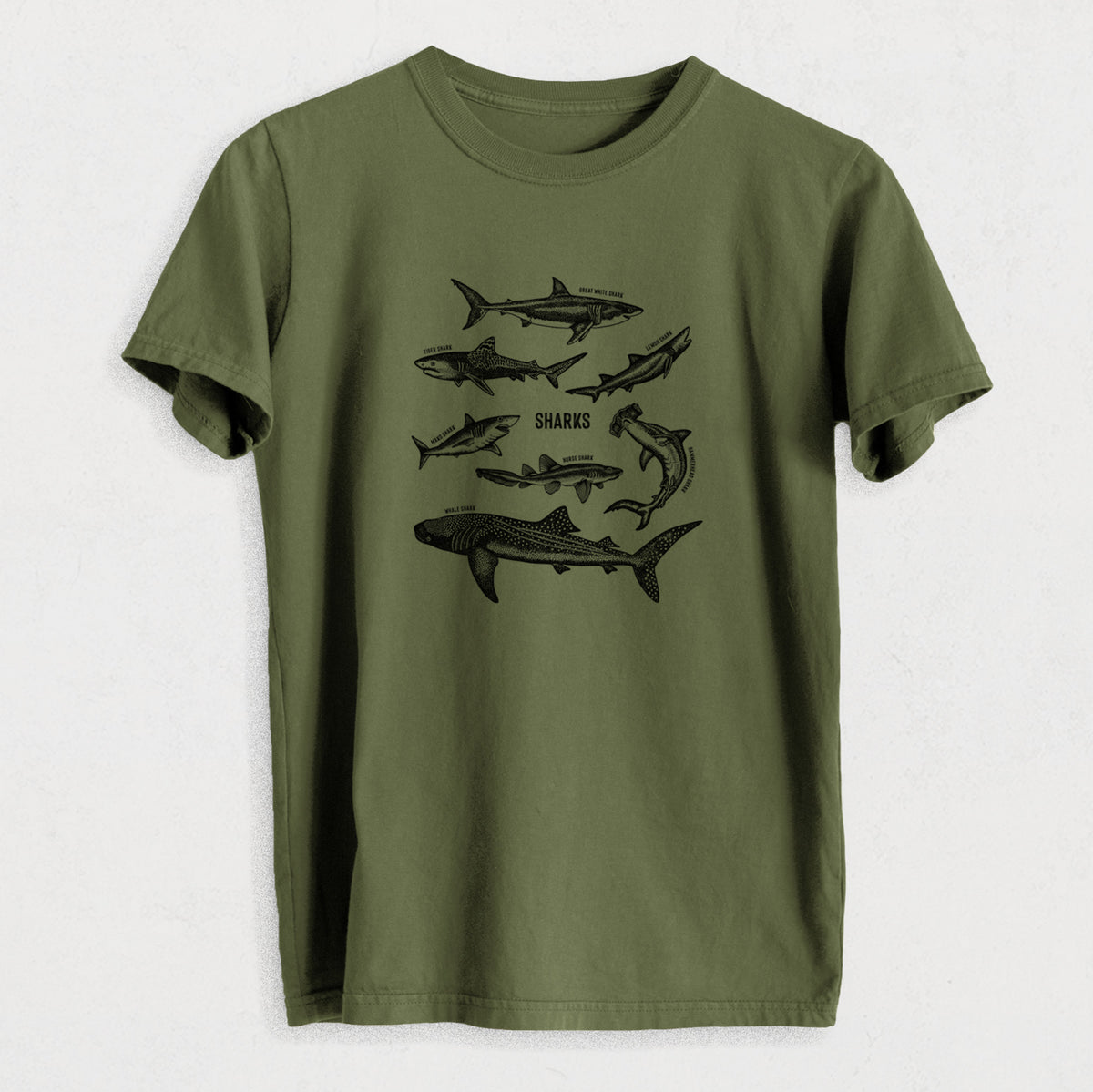 Shark Chart - Heavyweight Men&#39;s 100% Organic Cotton Tee