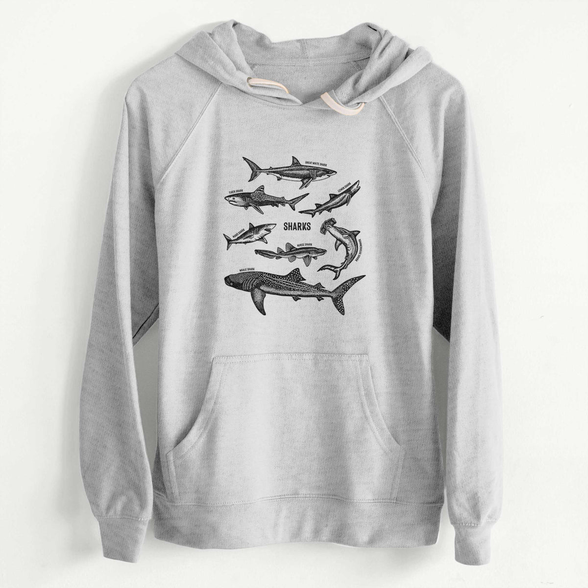 CLEARANCE - Shark Chart  - Unisex Slim Fit Loopback Terry Hoodie