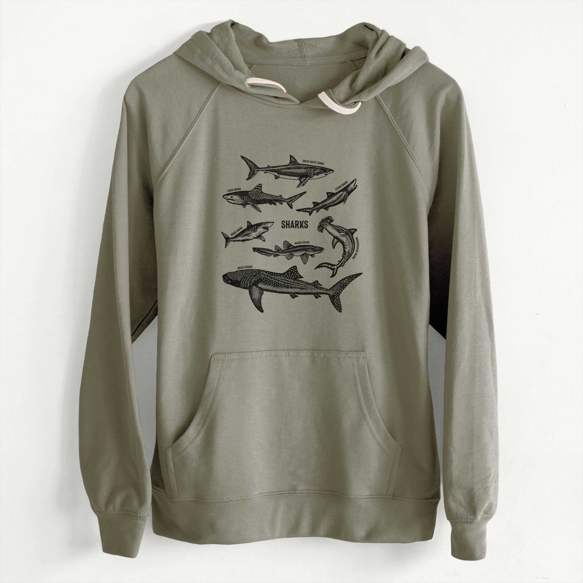 CLEARANCE - Shark Chart  - Unisex Slim Fit Loopback Terry Hoodie