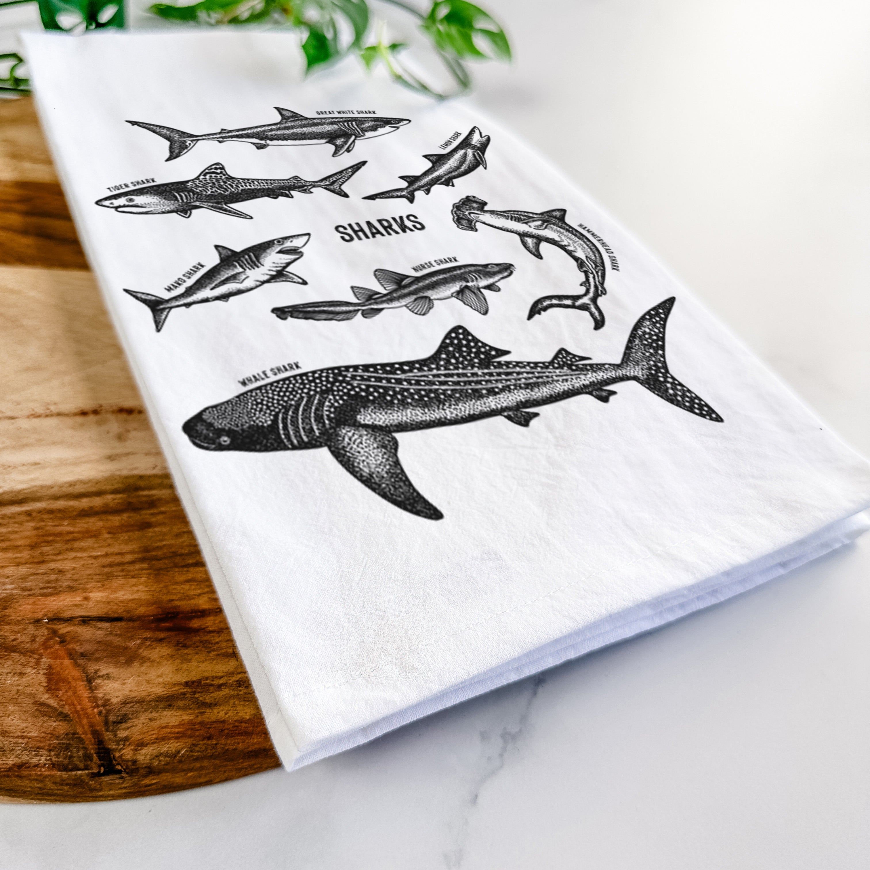 Shark Chart Tea Towel