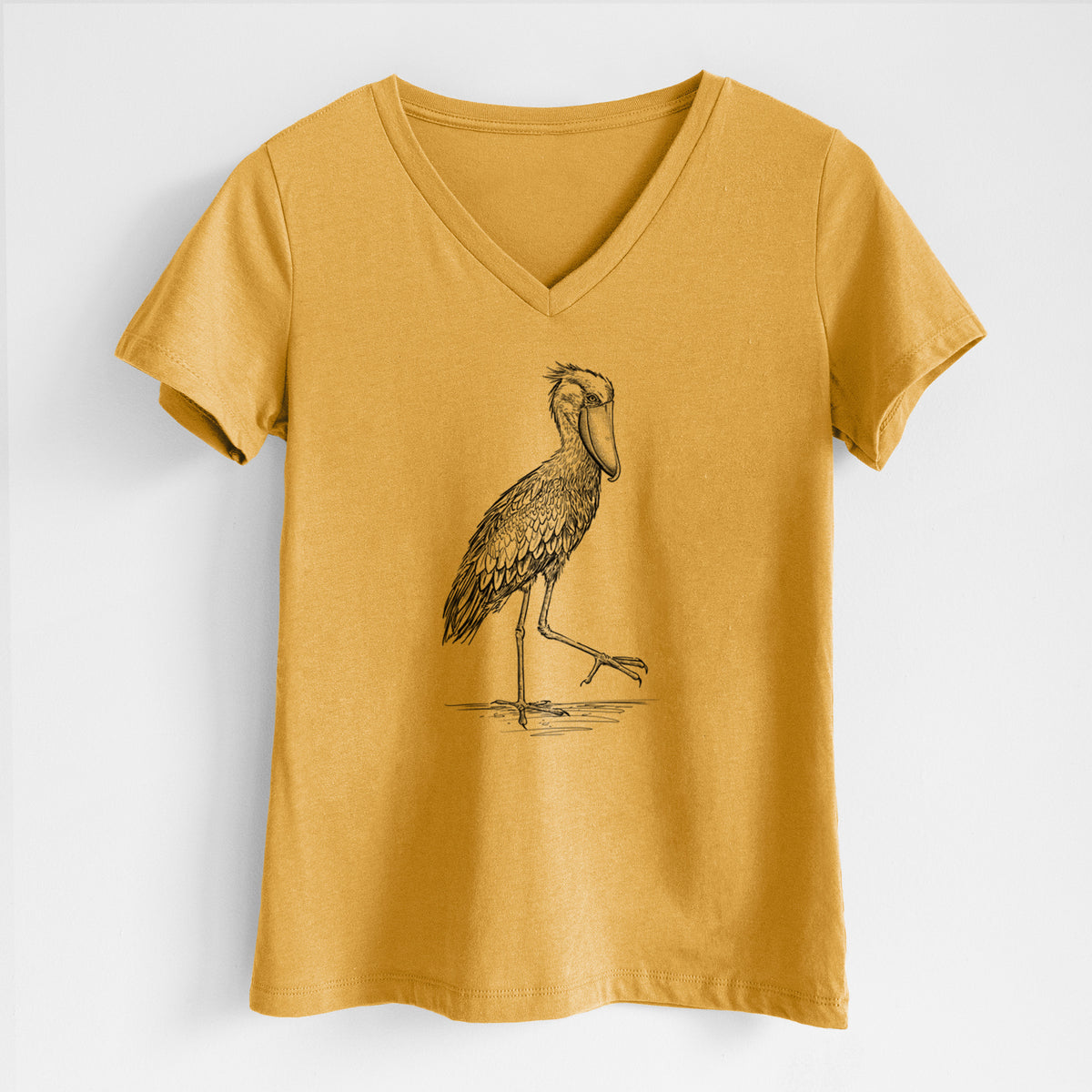 Shoebill Stork - Balaeniceps rex - Women&#39;s Lightweight Relaxed Fit 100% Cotton V-neck